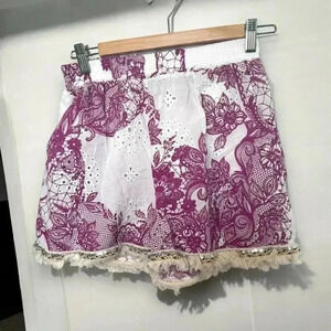 Italian made coastal cowgirl bohemian coquette shorts eyelet S